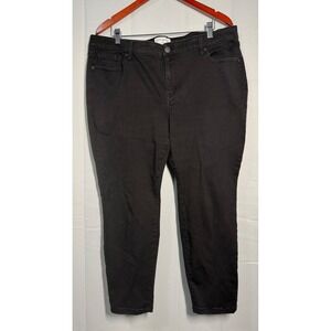 Lane Bryant Womens 18S Black Mid Rise Skinny Flex Magic Waistband Jeans Pants